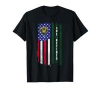 Spécialiste E-4 à la retraite Rang SPC Drapeau américain Journée des anciens combattants T-Shirt