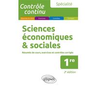 Spécialité Sciences économiques et sociales - 1re 2e édition - Alain Bruno - Ellipses - broché - Scolaire / Universitaire