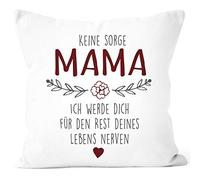SpecialMe® Housse de coussin avec inscription en allemand "Keine Problem Mama" Cadeau humoristique pour maman et fête des mères, Ne vous inquiétez pas pour le blanc., 40 cm x 40 cm