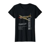 Spécifications du Chasseur P-40 Warhawk (Militaire) T-Shirt Graphique avec Valeur, Femme, Noir, M