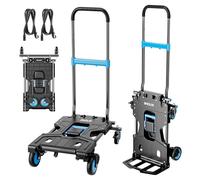 SPECILITE Diable pliable, chariot avec roues et poignée rétractable à 3 vitesses, charge de 150 kg, chariot de déménagement portable pliable pour bagages, entrepôt, shopping, voyage, bureau