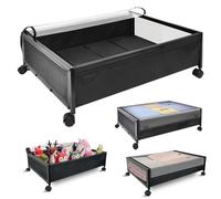SPECILITE Rangement Sous le Lit Avec Roulettes, Lot de 4 Boîtes de Rangement Sous le Lit Sur Roulettes Avec Couvercle, Sacs de Rangement pour Vêtements, Chaussures, Jouets et Couvertures