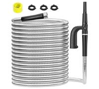 SPECILITE Tuyau d'arrosage en métal de 30,5 m en acier inoxydable robuste pour cour, extérieur - Durable, robuste et flexible, ne s'emmêle pas, résistant aux animaux domestiques, résistant aux