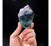 Spécimen de Cristal de Quartz en Tranche de Fluorite Arc-en-Ciel Naturelle, Pierre Brute - 400 à 500 g