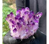 Spécimen de grappe de cristal de quartz fantôme Purpl 400g Beau cristal de pierre de cristal naturel