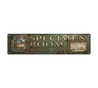Spécimen Room Archive Store Jar Étiquette en métal