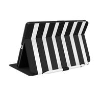 Speck Balance Folio Étui d’iPad 10,2" (2019/21), Protection Anti-Chocs et caméra, Support Fin Ajustable, Porte-Stylet Apple, Motif rayé Noir et Blanc