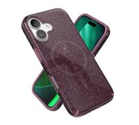 Speck CANDYSHELL Grip + MS Coque pour iPhone 17, poignée de protection fine, protection contre les chutes, compatible avec MagSafe, paillettes Plumberry