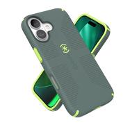 Speck CANDYSHELL Grip + MS Coque pour iPhone 17, poignée de protection fine, protection contre les chutes, compatible avec MagSafe, NEO DRAB/Vert brillant
