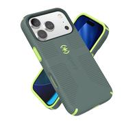Speck CANDYSHELL Grip + MS - Coque pour iPhone 17 Pro - Neo Drab/Vert Brillant | Poignée de Protection Fine | Protection Contre Les Chutes | Compatible avec MagSafe