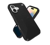 Speck Coque noire pour iPhone 16 - Coque de téléphone fine pour iPhone 16 - Coque pour iPhone 16 - Poignée Presidio 2 - Noir/gris ardoise