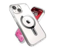 Speck Coque pour iPhone 15 - Compatible avec MagSafe, testé Contre Les Chutes de 4,9 m, Coque de téléphone Fine antimicrobienne pour iPhone 15 de 6,1 po - Presidio Clear ClickLock - Transparent