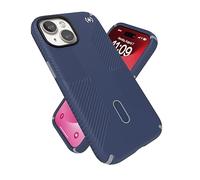 Speck Coque pour iPhone 15, Verrouillage antidérapant ClickLock, Compatible MagSafe, poignée de Protection Contre Les Chutes - pour iPhone 15, iPhone 14, iPhone 13 à 6,1 Pouces - Presidio2 Grip Bleu