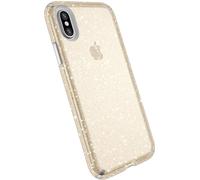 Speck Coque Protectrice Transparente Pailletée pour iPhone XS Housse Etui Anti Choc Durable Résistant pour Téléphone Portable Smartphone Apple - Presidio Clear + Glitter - Doré