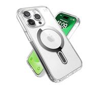 Speck Coque transparente pour iPhone 15 Pro - ClickLock - Interverrouillage antidérapant, conçue pour MagSafe, protection contre les chutes, résistante aux rayures, anti-jaunissement, coque de