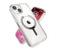 Speck GemShell Grip Coque Transparente pour iPhone 15, Fine, conçue pour MagSafe, poignée de Protection Contre Les Chutes - pour iPhone 15, iPhone 14 et iPhone 13 - Résistante aux Rayures,