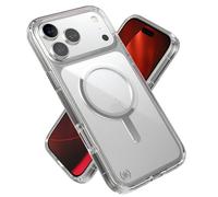 Speck Presidio Perfect Clear Coque de protection fine pour iPhone 17 et 18 Pro Max, compatible avec MagSafe, transparent/argenté