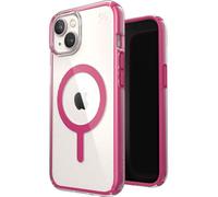 Speck Presidio Perfect Clear Geo Étui rigide pour iPhone 14 MagSafe Coque arrière antichoc - Clear / Digital Pink