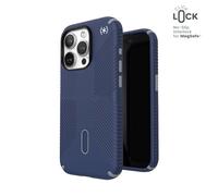 Speck Presidio2 Grip ClickLock & MagSafe - Coque pour iPhone 15 Pro (Bleu côtier/Gris poussière)