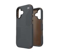 Speck Presidio2 Grip - Coque iPhone 16 (Gris anthracite / Bronze froid / Blanc)