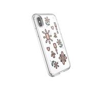 Speck Products Presidio Coque Transparente pour iPhone XS/iPhone X Motif Diamants Pêche doré/Transparent