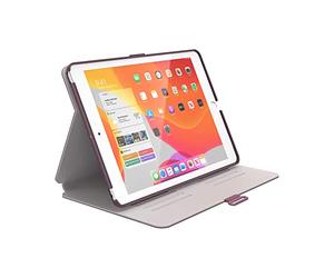 Speck Produits BalanceFolio Étui et Support pour iPad 10,2", Compatible avec Gen 7 (2019)/8 (2020)/9 (2021), Violet plomberie/Violet écrasé/Rose crêpe
