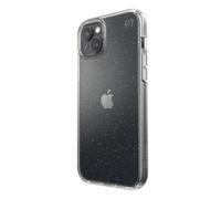 Speck Sentinelle Perfect-Clear avec paillettes - Étui pour iPhone 14 Plus avec revêtement MICROBAN (transparent / paillettes or)