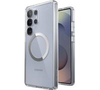 Speck Sentinelle Perfect-Clear Magnet - Housse pour Samsung Galaxy S25 Ultra MagSafe (Transparent / Finition chrome / Serene Silver)