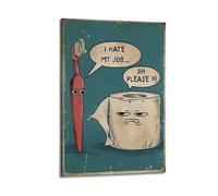 SPECLLY Impression sur toile avec inscription « I Hate My Job Oh Please », style rétro, vintage, esthétique, pour salon, 40 x 60 cm, style rétro