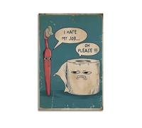 SPECLLY Impression sur toile « I Hate My Job Oh Please », style rétro, vintage, esthétique, décoration murale pour salon, 50 x 75 cm, sans cadre