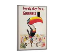 SPECLLY Lovely Day Guinness Beer Irlande Grande-Bretagne Poster de voyage vintage esthétique sur toile pour salon 60 x 90 cm Style cadre