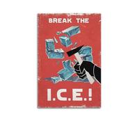 SPECLLY Poster « BREAK THE ICE » - Impression sur toile vintage - Esthétique - Décoration murale pour salon - 20 x 30 cm - Sans cadre