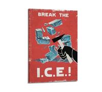 SPECLLY Poster « BREAK THE ICE » - Impression sur toile vintage et esthétique pour salon - 20 x 30 cm - Style cadre