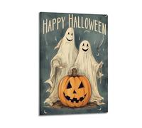 SPECLLY Poster Happy Halloween fantômes citrouille 2 vintage esthétique peinture sur toile pour salon 20 x 30 cm style cadre