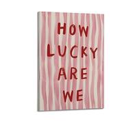 SPECLLY Poster « How Lucky Are We » - Toile décorative vintage - Art mural pour salon - 60 x 90 cm - Style cadre