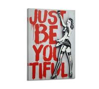 SPECLLY Poster Just Be You Tiful - Impression sur toile esthétique vintage pour salon - 40 x 60 cm - Style vintage