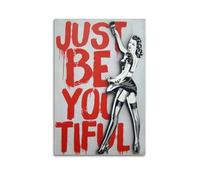 SPECLLY Poster Just Be You Tiful - Impression sur toile vintage - Décoration murale pour salon - 50 x 75 cm - Sans cadre