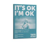 SPECLLY Poster Tate McRae sur toile avec cadre « It's OK I'm OK » - Décoration murale vintage pour salon - 50 x 75 cm