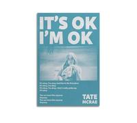 SPECLLY Poster Tate McRae sur toile avec inscription It's OK I'm OK - Décoration murale vintage pour salon - 20 x 30 cm - Sans cadre