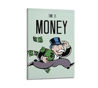 SPECLLY Poster « Time Is Money », peinture sur toile esthétique vintage, art mural pour salon, 40 x 60 cm, style cadre