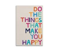 SPECLLY Poster vintage avec inscription « DO THE THINGS THAT MAKE YOU HAPPY » - Décoration murale pour salon - 40 x 60 cm - Sans cadre