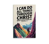 SPECLLY Poster vintage avec inscription « I Can Do All Things » - Décoration murale pour salon - 60 x 90 cm - Sans cadre