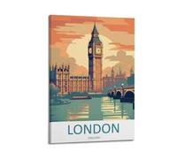 SPECLLY Poster vintage sur toile de Londres, Angleterre, décoration murale pour salon, 40 x 60 cm, style cadre