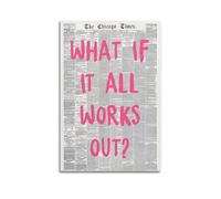 SPECLLY Poster vintage « What If It All Works Out » - Impression sur toile pour salon - 20 x 30 cm - Sans cadre