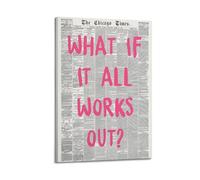 SPECLLY Poster vintage « What If It All Works Out » - Impression sur toile pour salon - 60 x 90 cm - Style cadre