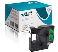 specmark Compatible avec DYMO D1 43619 Ruban encreur 6 mm x 7 m Noir sur vert Compatible avec DYMO D1 pour imprimantes LM Label-Manager LP Label-Point LW Label-Writer DUO