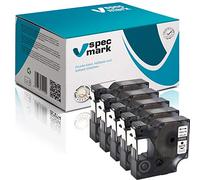 specmark Compatible avec DYMO D1 45020 S0720570 Ruban d'étiquetage 12mm x 7m set x 5 pièces blanc sur transparent