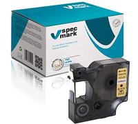 specmark Compatible avec DYMO D1 45023 Ruban encreur Noir sur doré 12 mm x 7 m Compatible avec LM Label-Manager LP Label-Point LW Label-Writer DUO