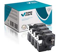 specmark Compatible avec DYMO D1 45811 S0720910 Lot de 4 rubans à étiqueter Blanc sur noir 19 mm x 7 m Compatible avec DYMO D1 LM Label-Manager LP Label-Point LW Label-Writer DUO