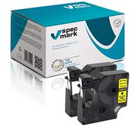 specmark Lot de 2 rubans encreurs compatibles avec DYMO D1 43618-6 mm x 7 m - Noir sur jaune - Compatible avec DYMO D1 pour imprimante LM Label-Manager LP Label-Point LW Label-Writer DUO